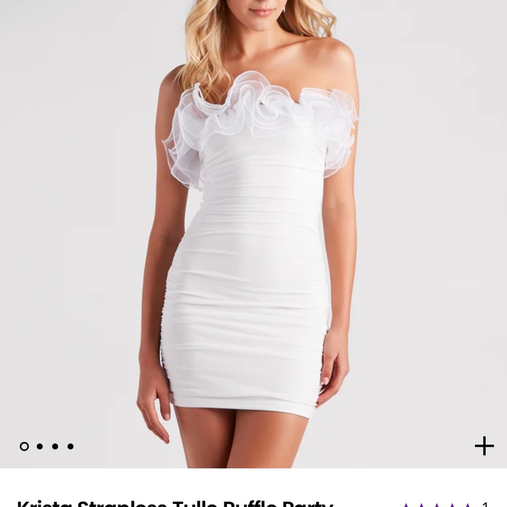 Krista Strapless Tulle Ruffle Party Dress